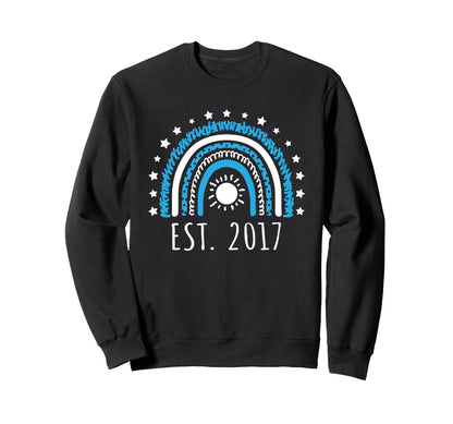 Est 2017 Rainbow Established 2017 Sweatshirt - Custom Art Print Men Women - T-Shirt, Sweatshirt, Hoodie
