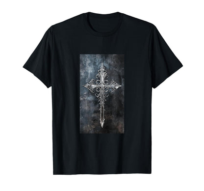 Gothic Cross Grunge Aesthetic Y2K Goth T-Shirt - Graphic Print for Adults - T-Shirt, Sweatshirt, Hoodie