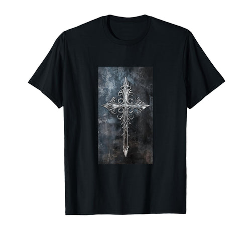 Gothic Cross Grunge Aesthetic Y2K Goth T-Shirt - Graphic Print for Adults - T-Shirt, Sweatshirt, Hoodie