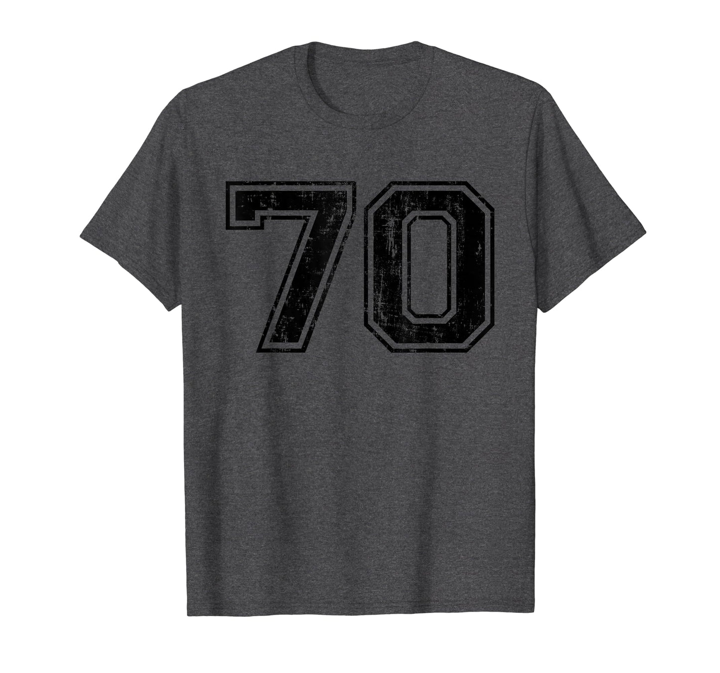 Number 70 Varsity Distressed Sport Team T-Shirt - Streetwear Style Unisex - T-Shirt, Sweatshirt, Hoodie
