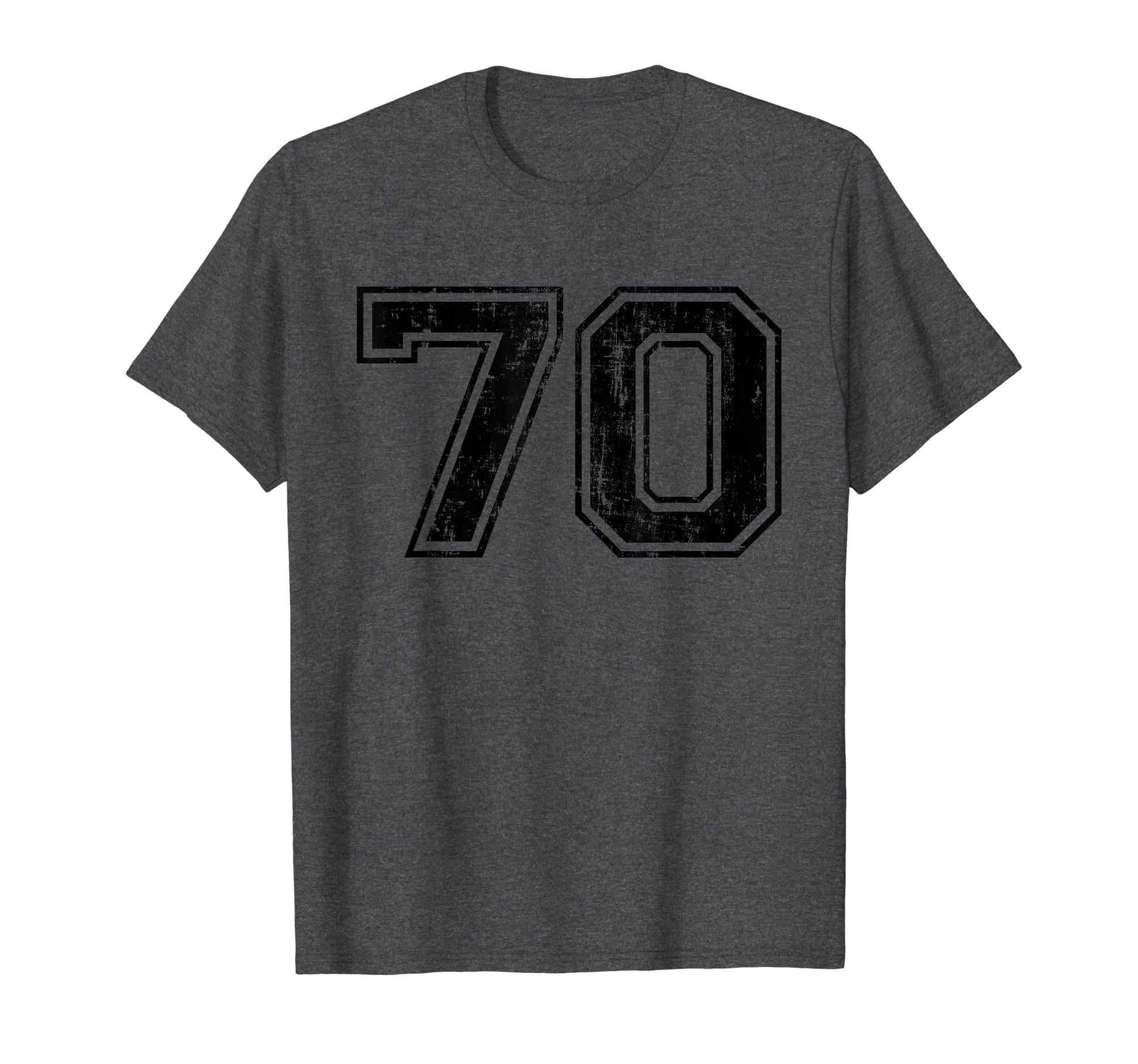 Number 70 Varsity Distressed Sport Team T-Shirt - Streetwear Style Unisex - T-Shirt, Sweatshirt, Hoodie