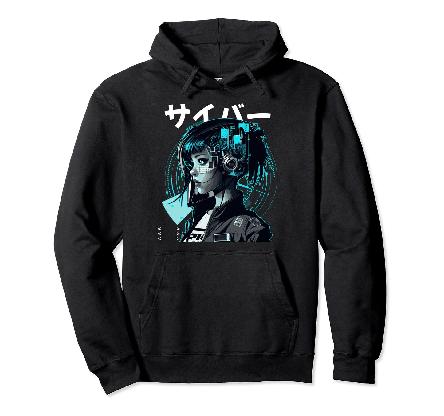 Japanese Cyber Anime Cyborg Aesthetic Hoodie - Streetwear Style Unisex - T-Shirt, Sweatshirt, Hoodie