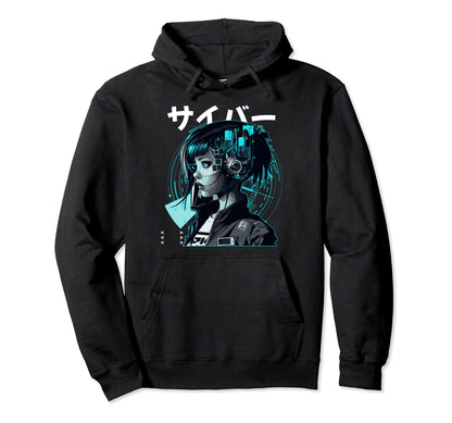 Japanese Cyber Anime Cyborg Aesthetic Hoodie - Streetwear Style Unisex - T-Shirt, Sweatshirt, Hoodie