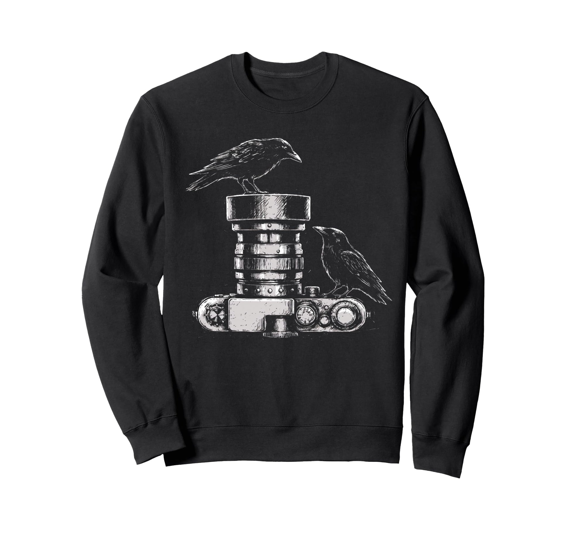Photographer Raven Camera Lens Sweatshirt - Unique Graphic Men Women - T-Shirt, Sweatshirt, Hoodie