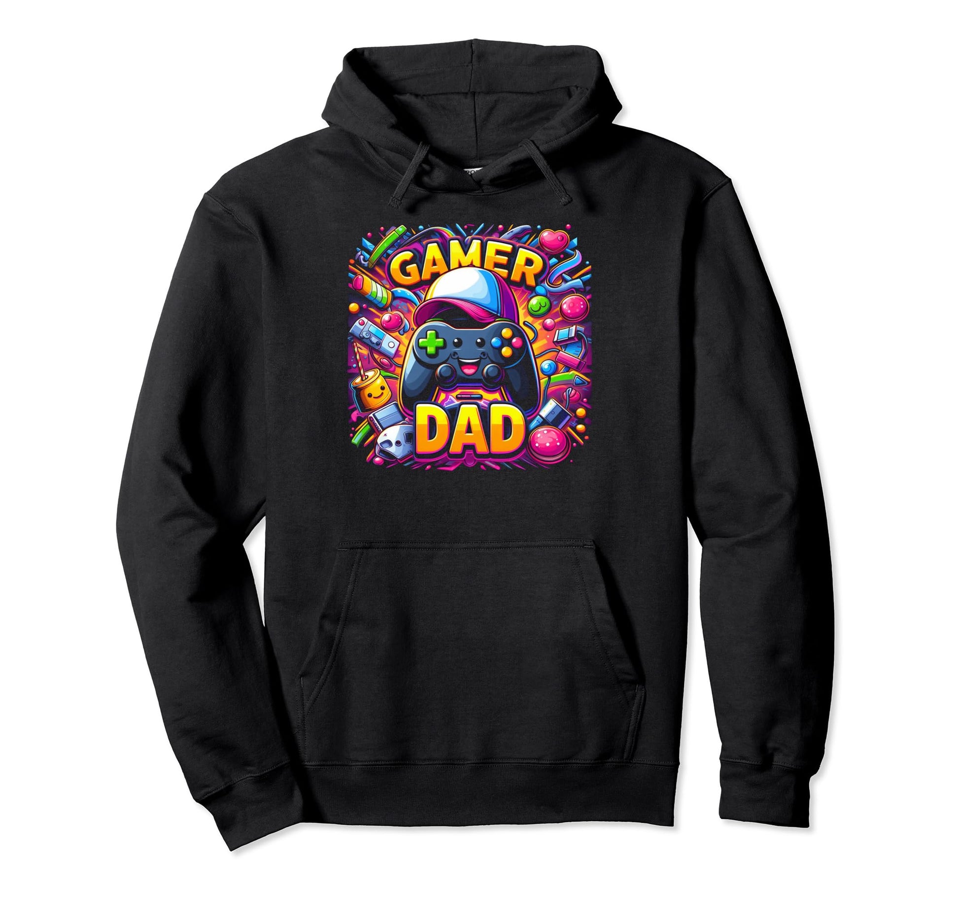 Gamer Dad Game Controller Gaming Hoodie - Minimalist Print for Adults - T-Shirt, Sweatshirt, Hoodie