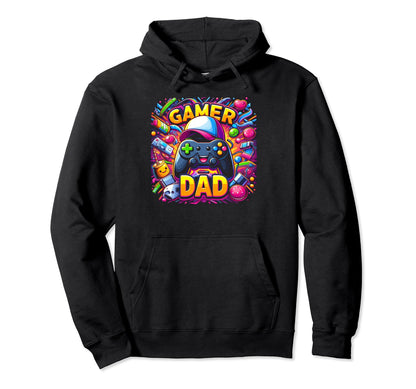 Gamer Dad Game Controller Gaming Hoodie - Minimalist Print for Adults - T-Shirt, Sweatshirt, Hoodie