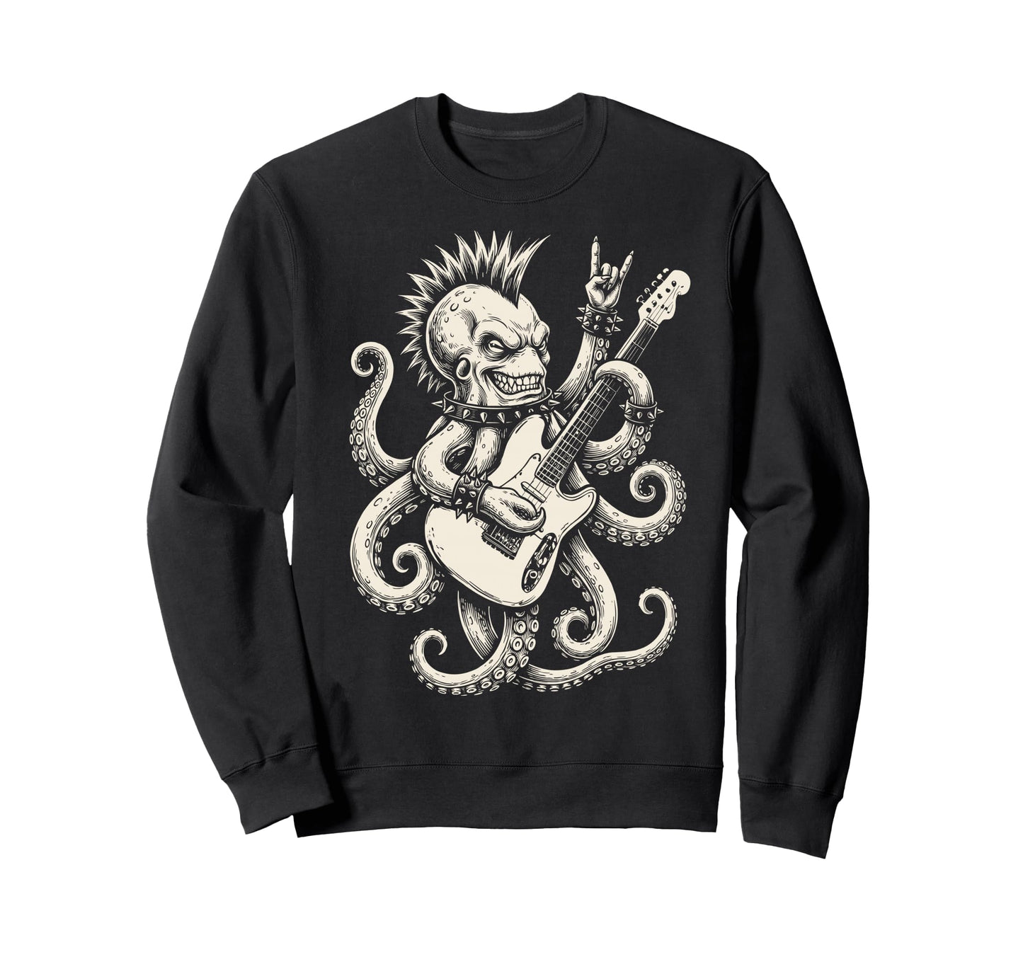 Funny Octopus Playing Guitar Rock Sweatshirt - Novelty Apparel for Adults - T-Shirt, Sweatshirt, Hoodie