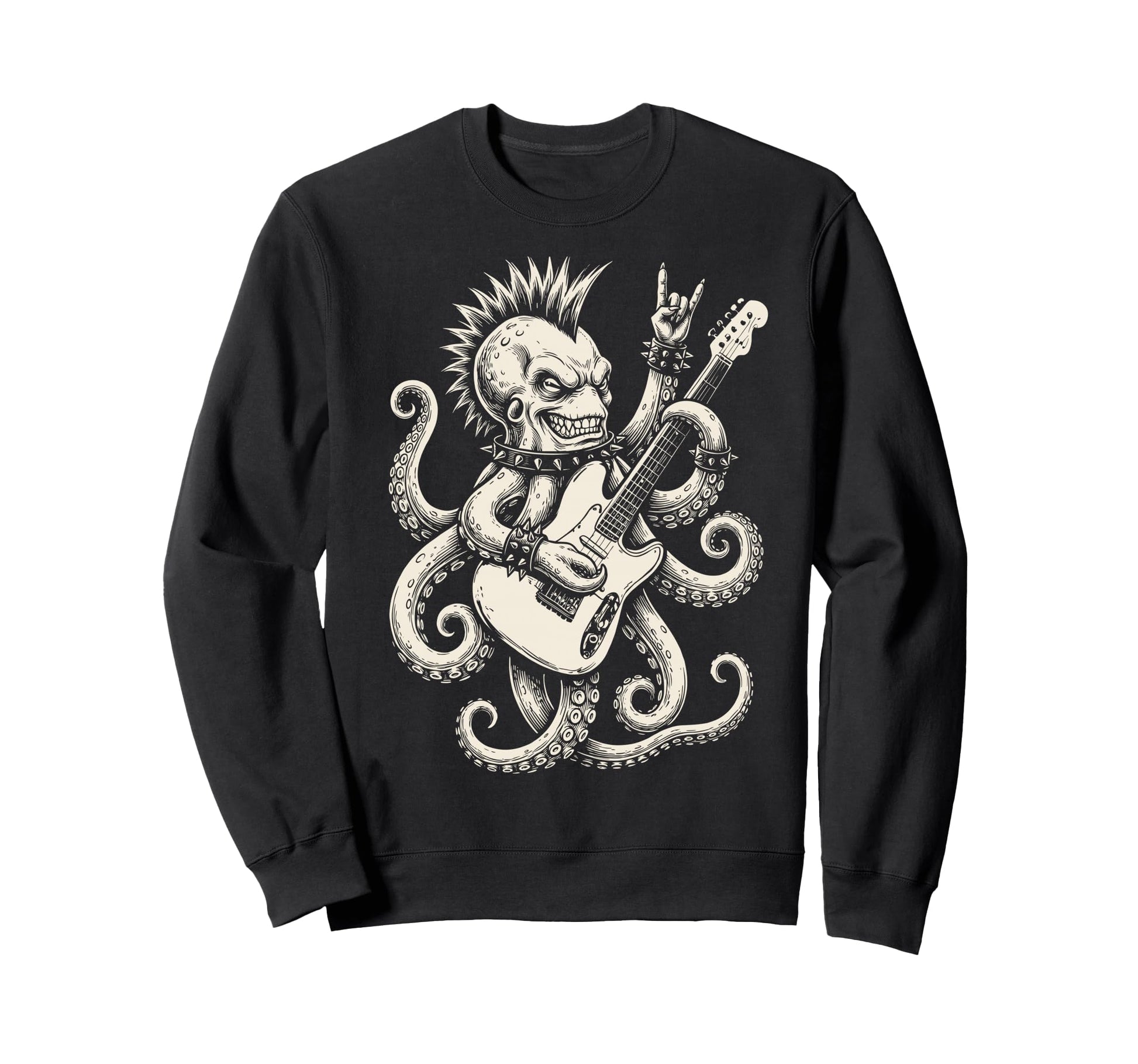 Funny Octopus Playing Guitar Rock Sweatshirt - Novelty Apparel for Adults - T-Shirt, Sweatshirt, Hoodie