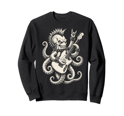 Funny Octopus Playing Guitar Rock Sweatshirt - Novelty Apparel for Adults - T-Shirt, Sweatshirt, Hoodie