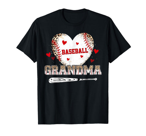 Baseball Grandma Leopard Heart Nana Gigi T-Shirt - Streetwear Style Unisex - T-Shirt, Sweatshirt, Hoodie