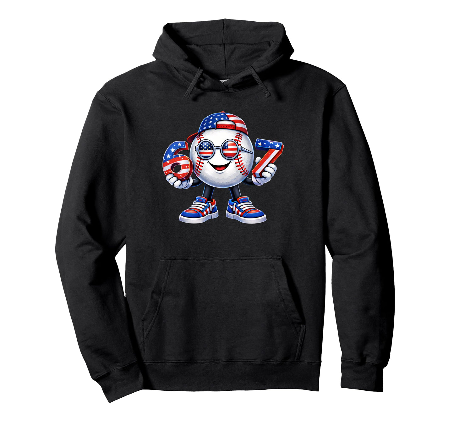 67 American Flag Bunny Drip Baseball Hoodie - Unique Graphic for Adults - T-Shirt, Sweatshirt, Hoodie