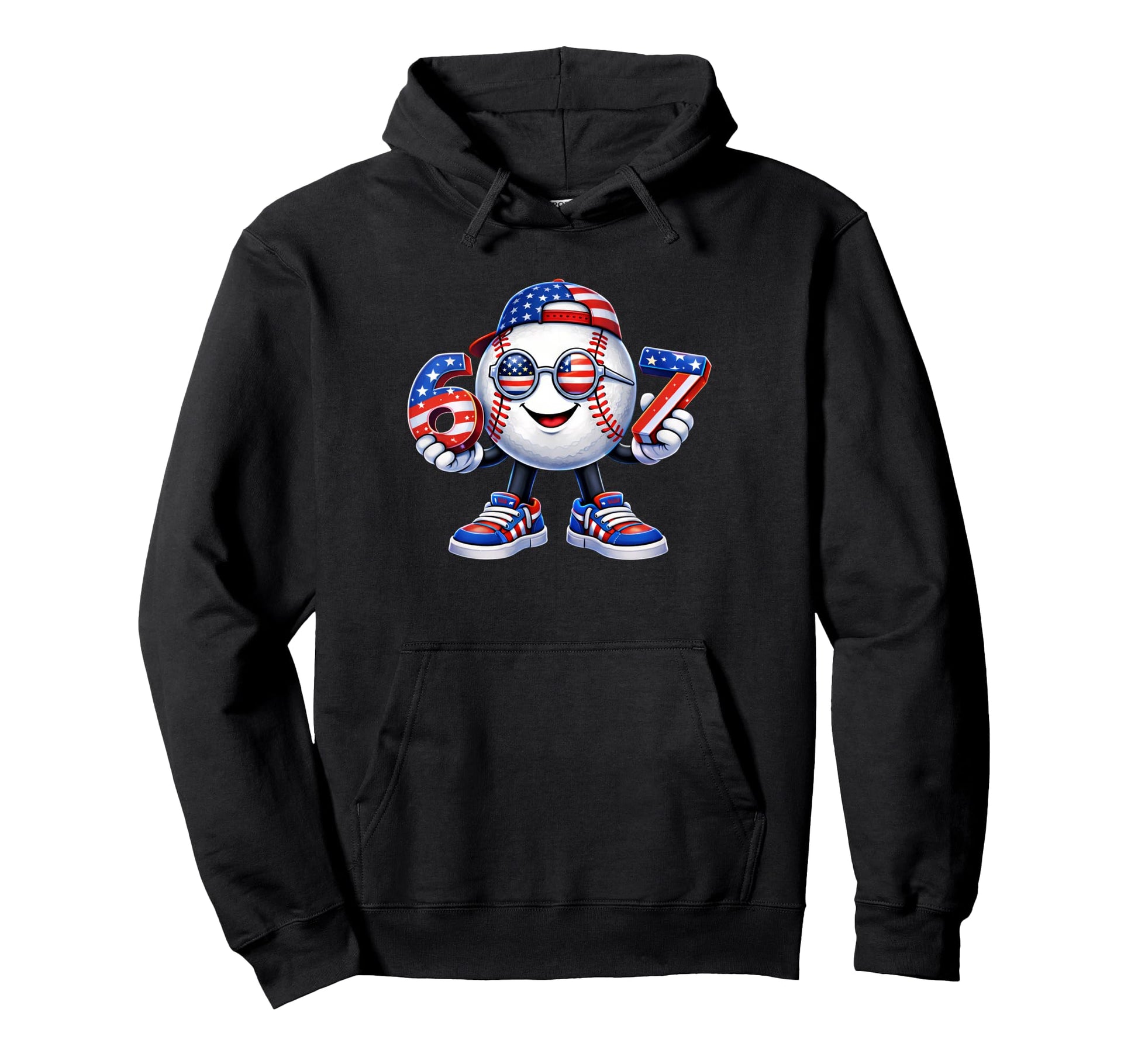 67 American Flag Bunny Drip Baseball Hoodie - Unique Graphic for Adults - T-Shirt, Sweatshirt, Hoodie