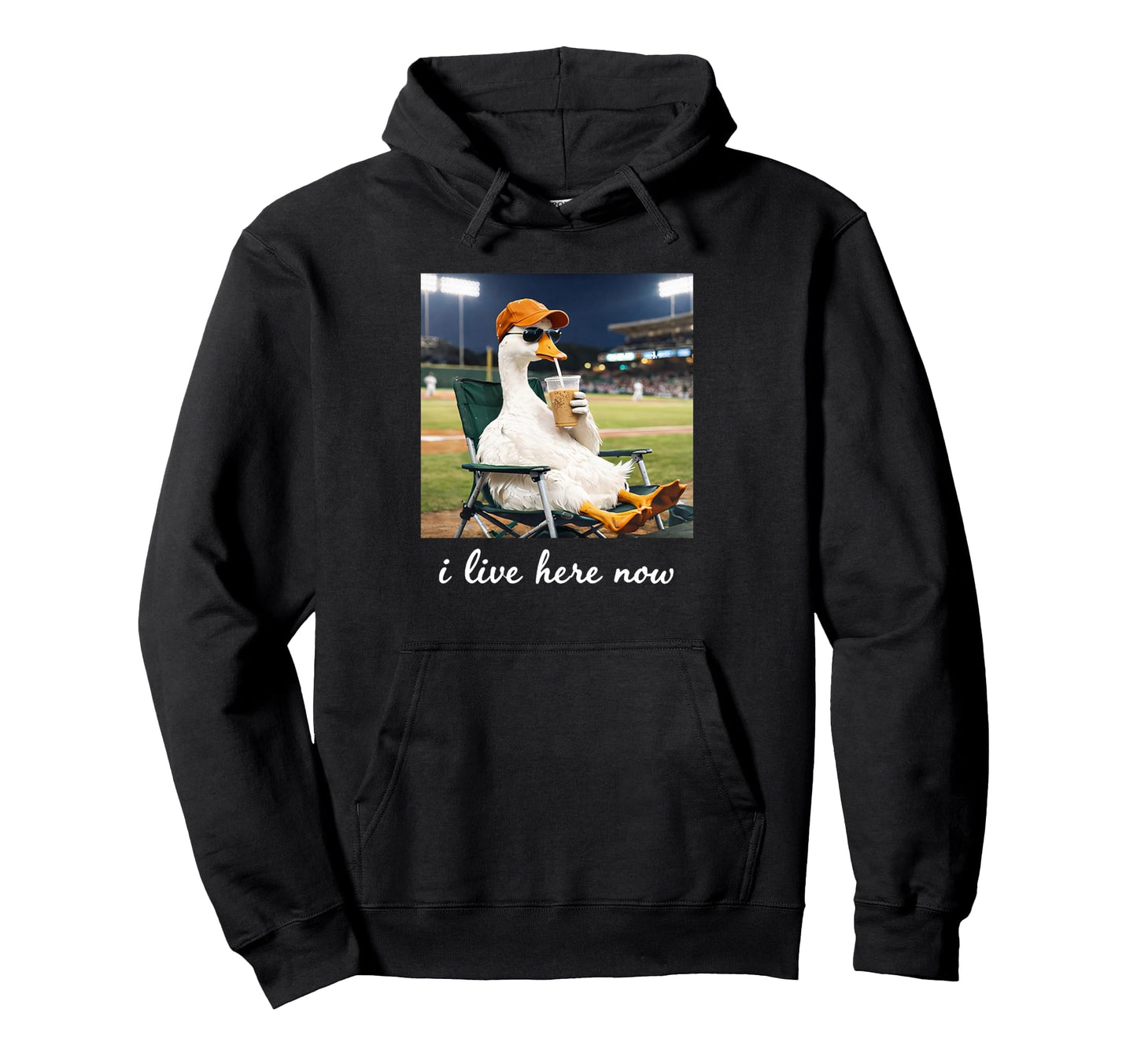 Funny Duck Baseball Chill I Live Hoodie - Fun Novelty Design Men Women - T-Shirt, Sweatshirt, Hoodie