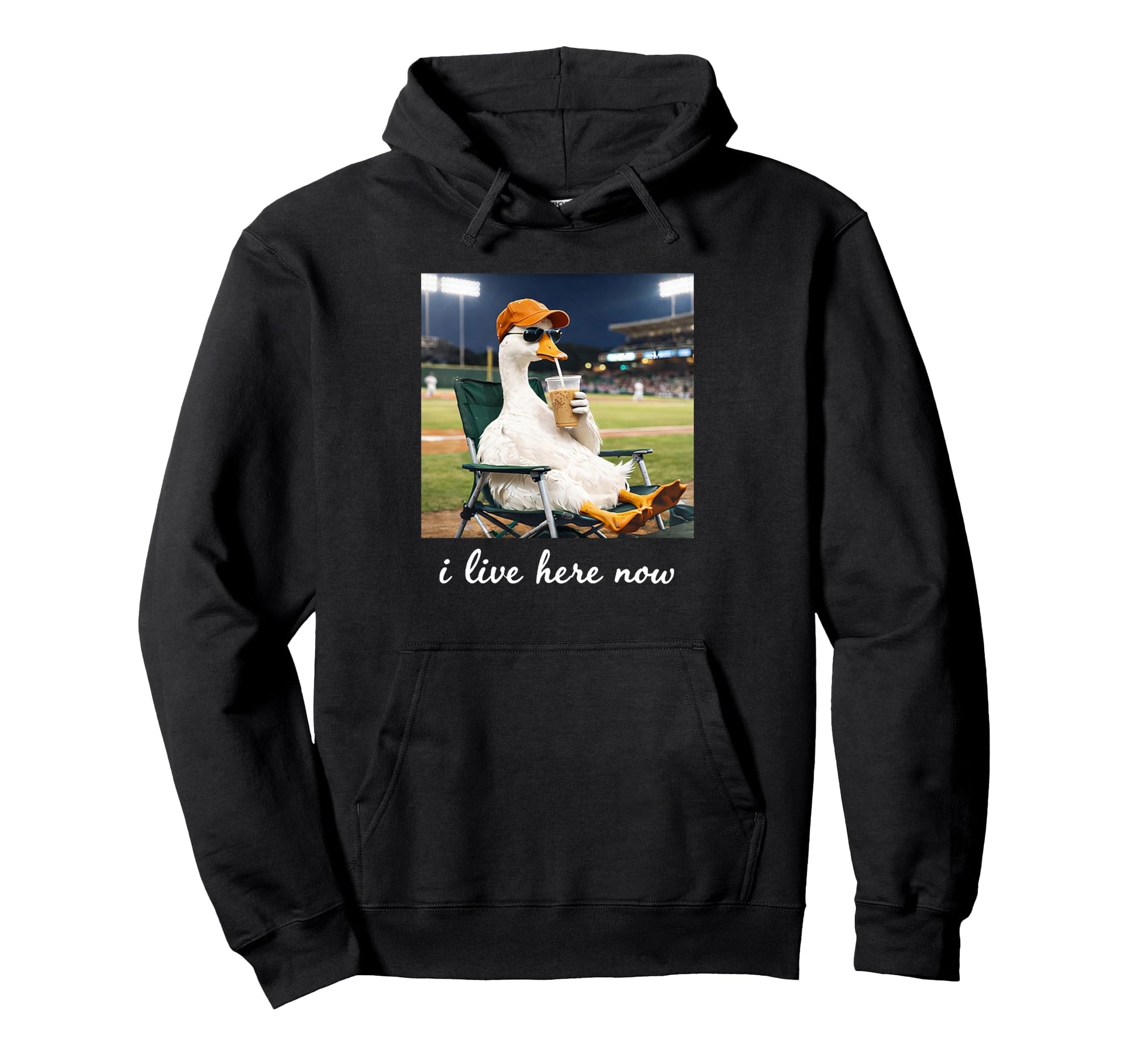 Funny Duck Baseball Chill I Live Hoodie - Fun Novelty Design Men Women - T-Shirt, Sweatshirt, Hoodie