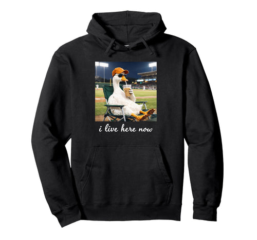 Funny Duck Baseball Chill I Live Hoodie - Fun Novelty Design Men Women - T-Shirt, Sweatshirt, Hoodie