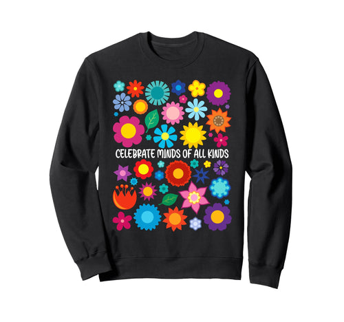 Boho Celebrate Minds All Kinds Autism Sweatshirt - Trendy Graphic Unisex - T-Shirt, Sweatshirt, Hoodie