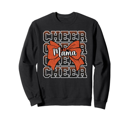 Cheer Mama Mom Bow Sport Sweatshirt - Custom Art Print for Adults - T-Shirt, Sweatshirt, Hoodie