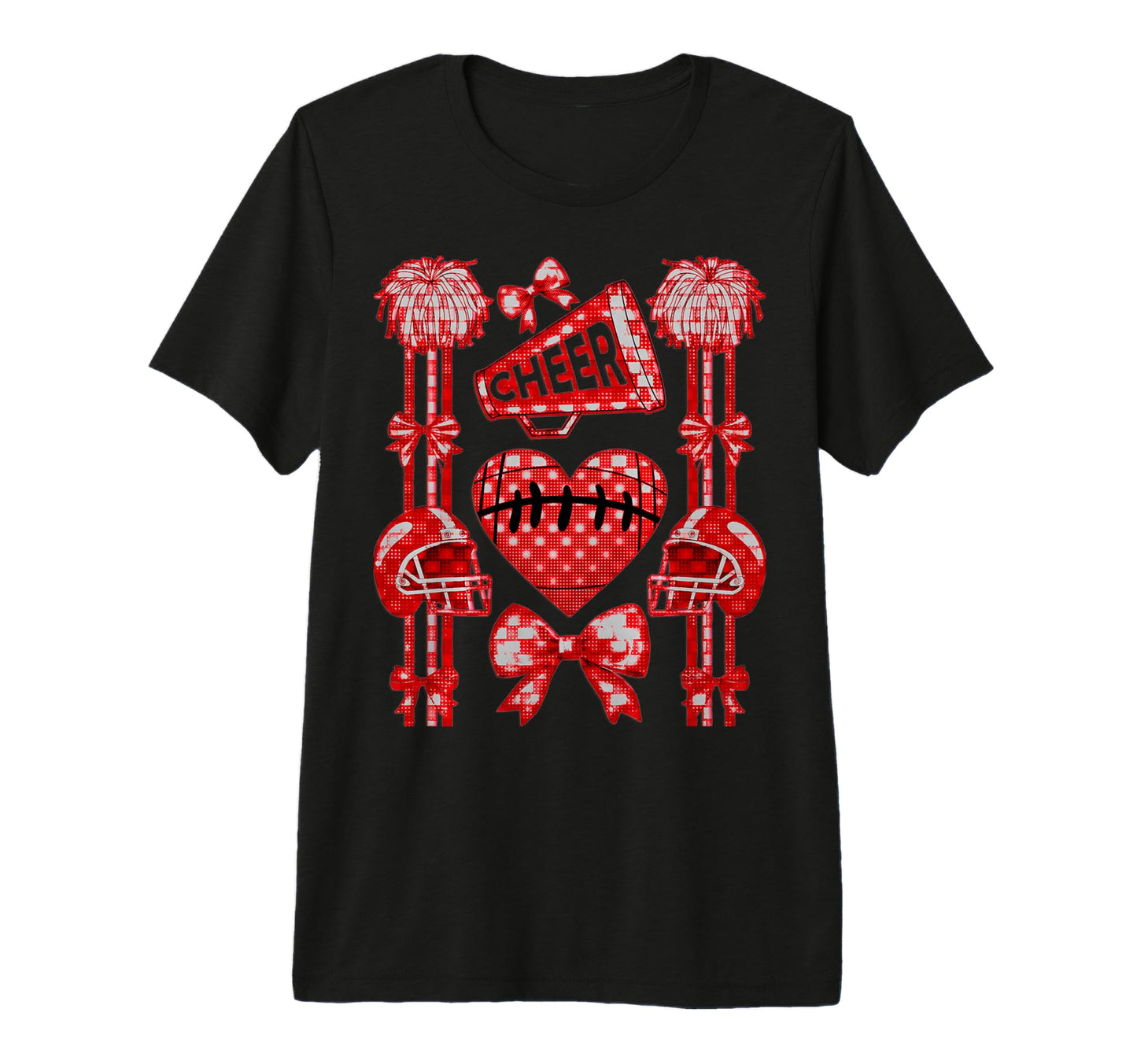 Football Cheer Mom Coquette Bow Mom T-Shirt - Unique Graphic Men Women - T-Shirt, Sweatshirt, Hoodie