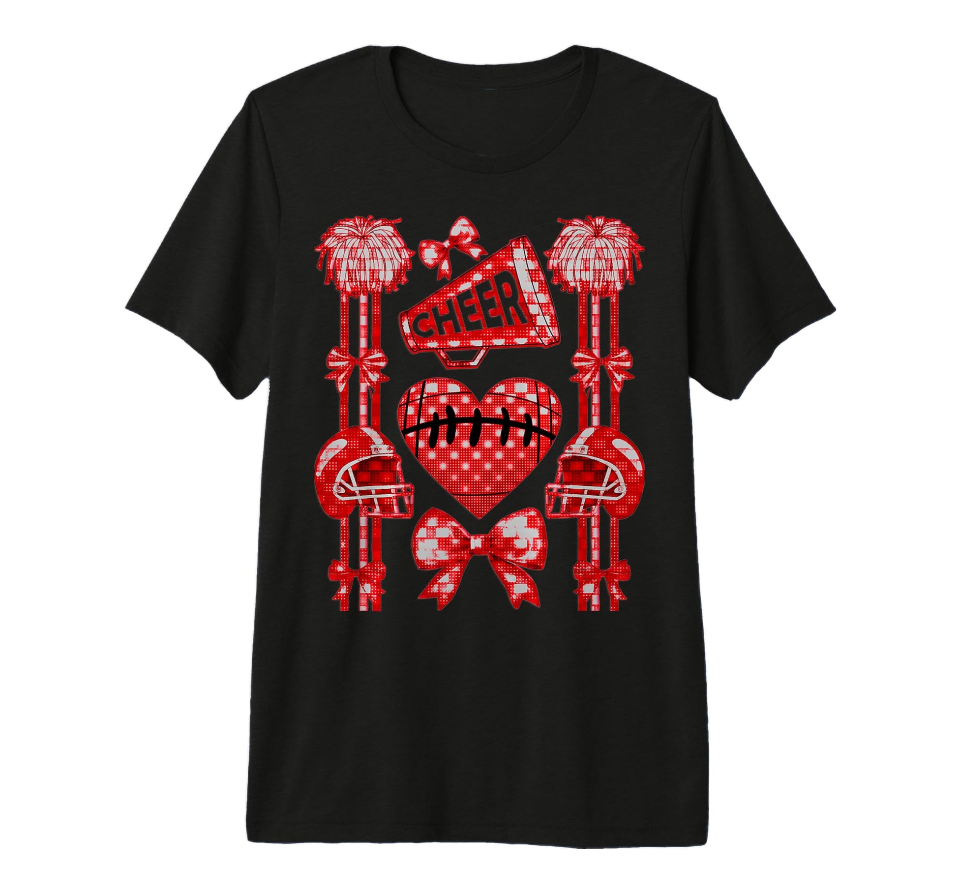 Football Cheer Mom Coquette Bow Mom T-Shirt - Unique Graphic Men Women - T-Shirt, Sweatshirt, Hoodie