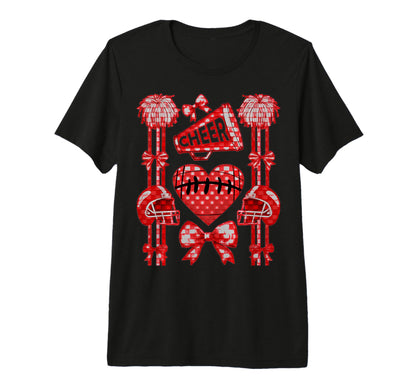 Football Cheer Mom Coquette Bow Mom T-Shirt - Unique Graphic Men Women - T-Shirt, Sweatshirt, Hoodie