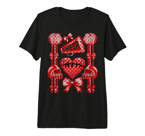 Football Cheer Mom Coquette Bow Mom T-Shirt - Unique Graphic Men Women - T-Shirt, Sweatshirt, Hoodie