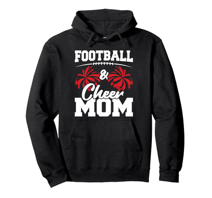 Football And Cheer Mom High School Hoodie - Aesthetic Graphic Unisex - T-Shirt, Sweatshirt, Hoodie