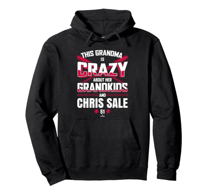 Grandma Crazy Chris Sale Atlanta Baseball Hoodie - Streetwear Style Unisex - T-Shirt, Sweatshirt, Hoodie