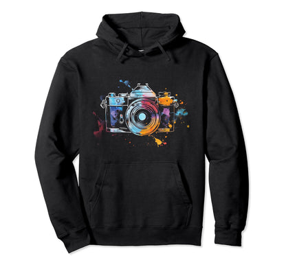 Photographer Camera Watercolor Hoodie - Casual Everyday Wear Unisex - T-Shirt, Sweatshirt, Hoodie