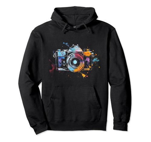 Photographer Camera Watercolor Hoodie - Casual Everyday Wear Unisex - T-Shirt, Sweatshirt, Hoodie