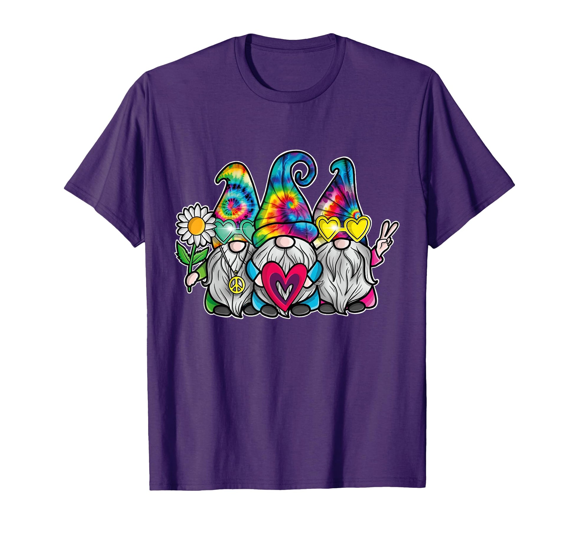 Hippie Gnomes Groovy Tie Dye Rainbow T-Shirt - Custom Art Print Unisex - T-Shirt, Sweatshirt, Hoodie