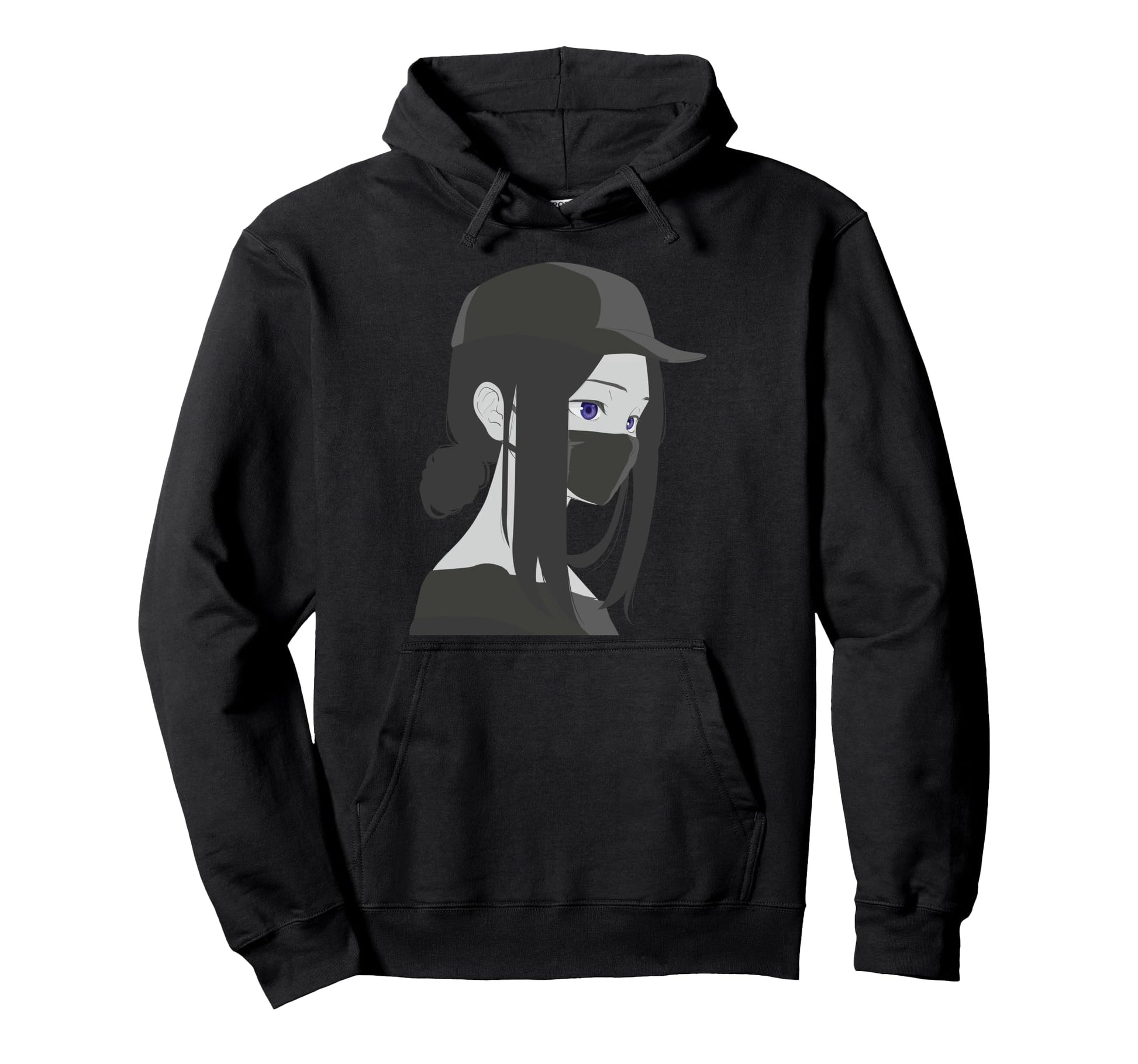 Mask Japanese Aesthetic Vaporwave Dark Hoodie - Graphic Print for Adults - T-Shirt, Sweatshirt, Hoodie