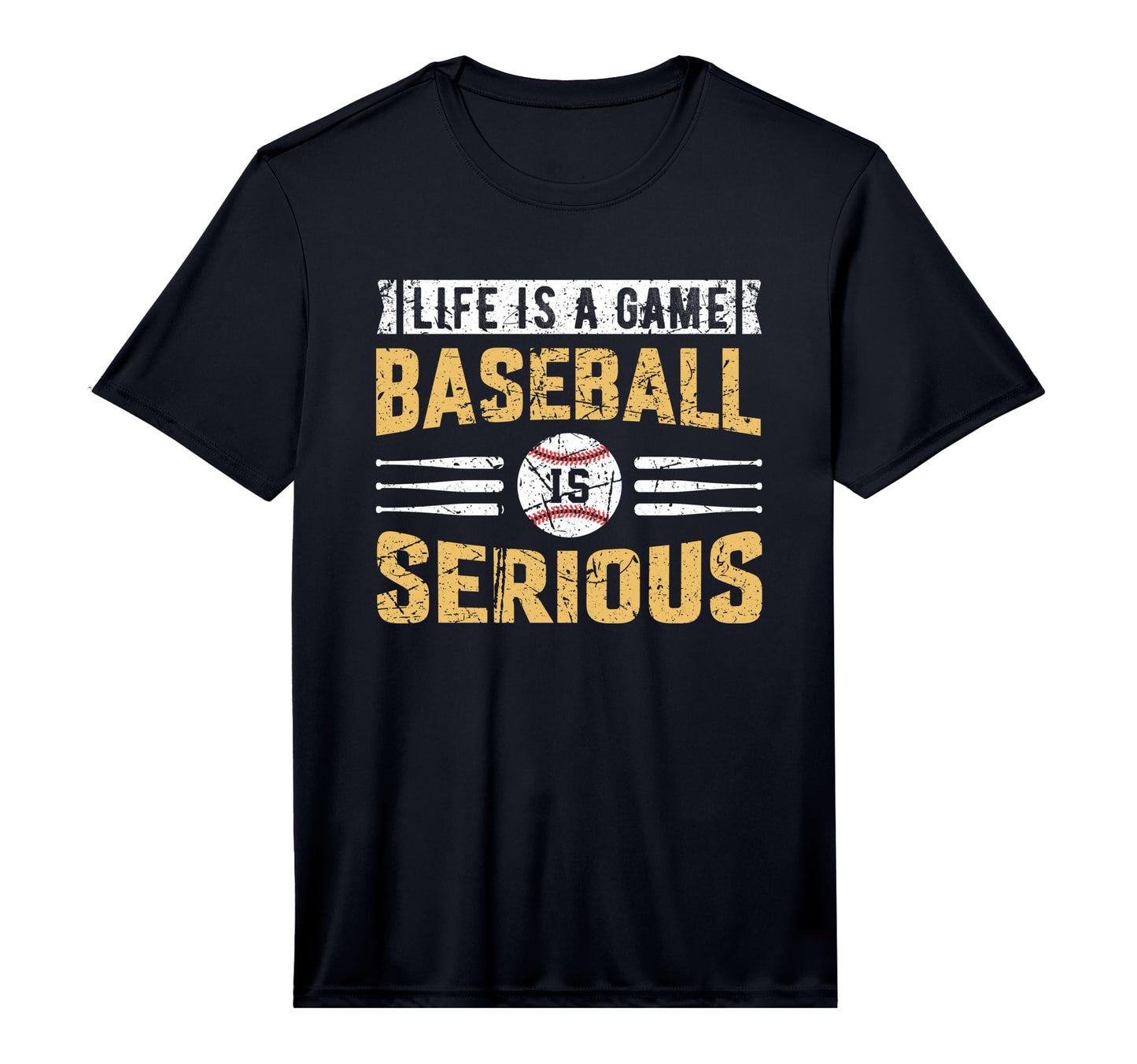 Funny Life Is Game Baseball Is Serious T-Shirt - Novelty Apparel Unisex - T-Shirt, Sweatshirt, Hoodie