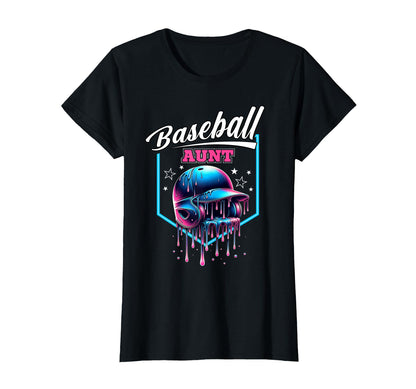 Baseball Aunt Baseball Drip Ice Cream T-Shirt - Unique Graphic Men Women - T-Shirt, Sweatshirt, Hoodie