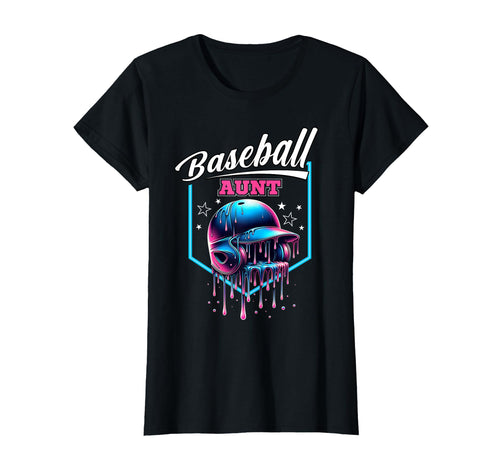Baseball Aunt Baseball Drip Ice Cream T-Shirt - Unique Graphic Men Women - T-Shirt, Sweatshirt, Hoodie