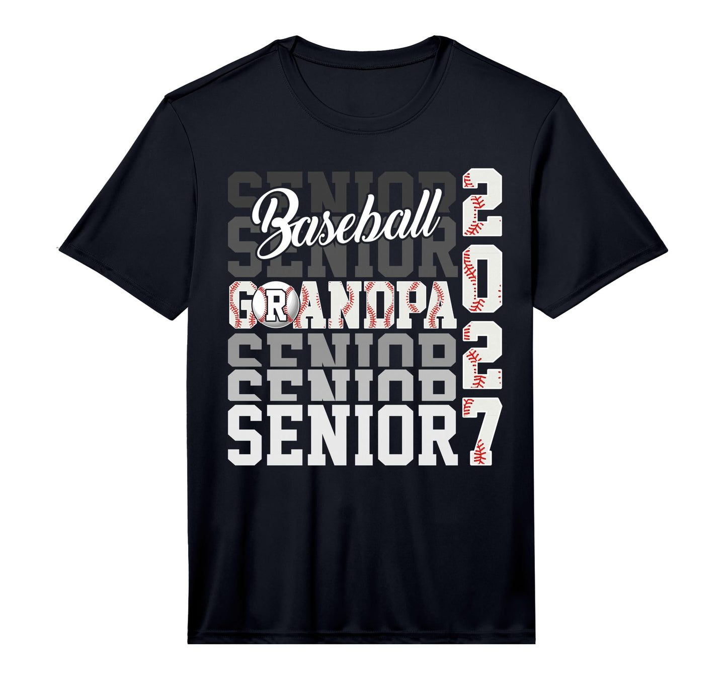 Senior 2027 Baseball Grandpa Proud T-Shirt - Trendy Graphic Men Women - T-Shirt, Sweatshirt, Hoodie