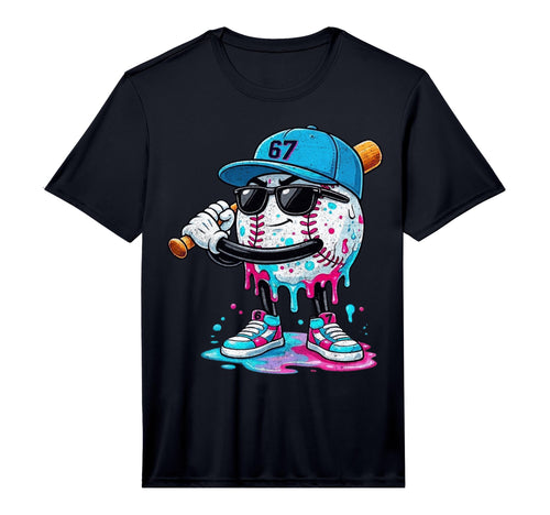 Baseball Drip Ice Cream 67 T-Shirt - Aesthetic Graphic for Adults - T-Shirt, Sweatshirt, Hoodie