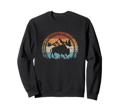 Bison National Park Wildlife Sweatshirt - Aesthetic Graphic for Adults - T-Shirt, Sweatshirt, Hoodie