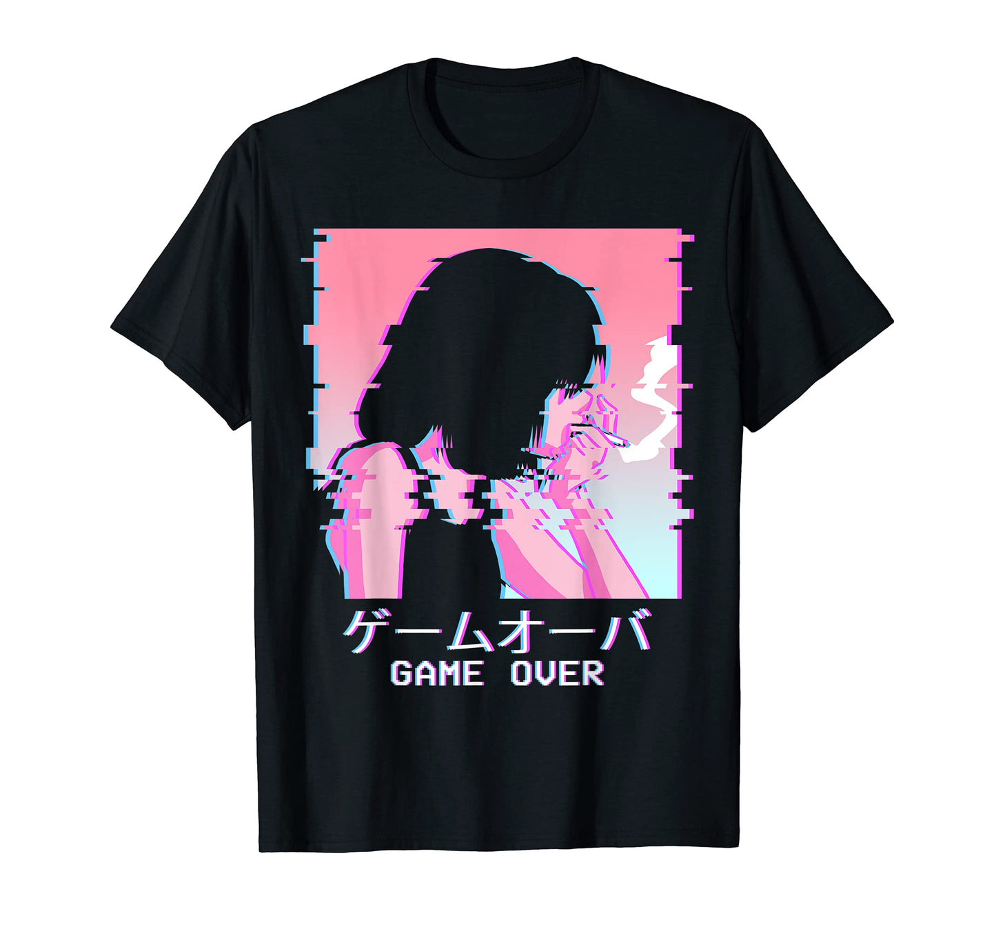 Sad Anime Waifu Game Over Japanese T-Shirt - Fun Novelty Design for Adults - T-Shirt, Sweatshirt, Hoodie