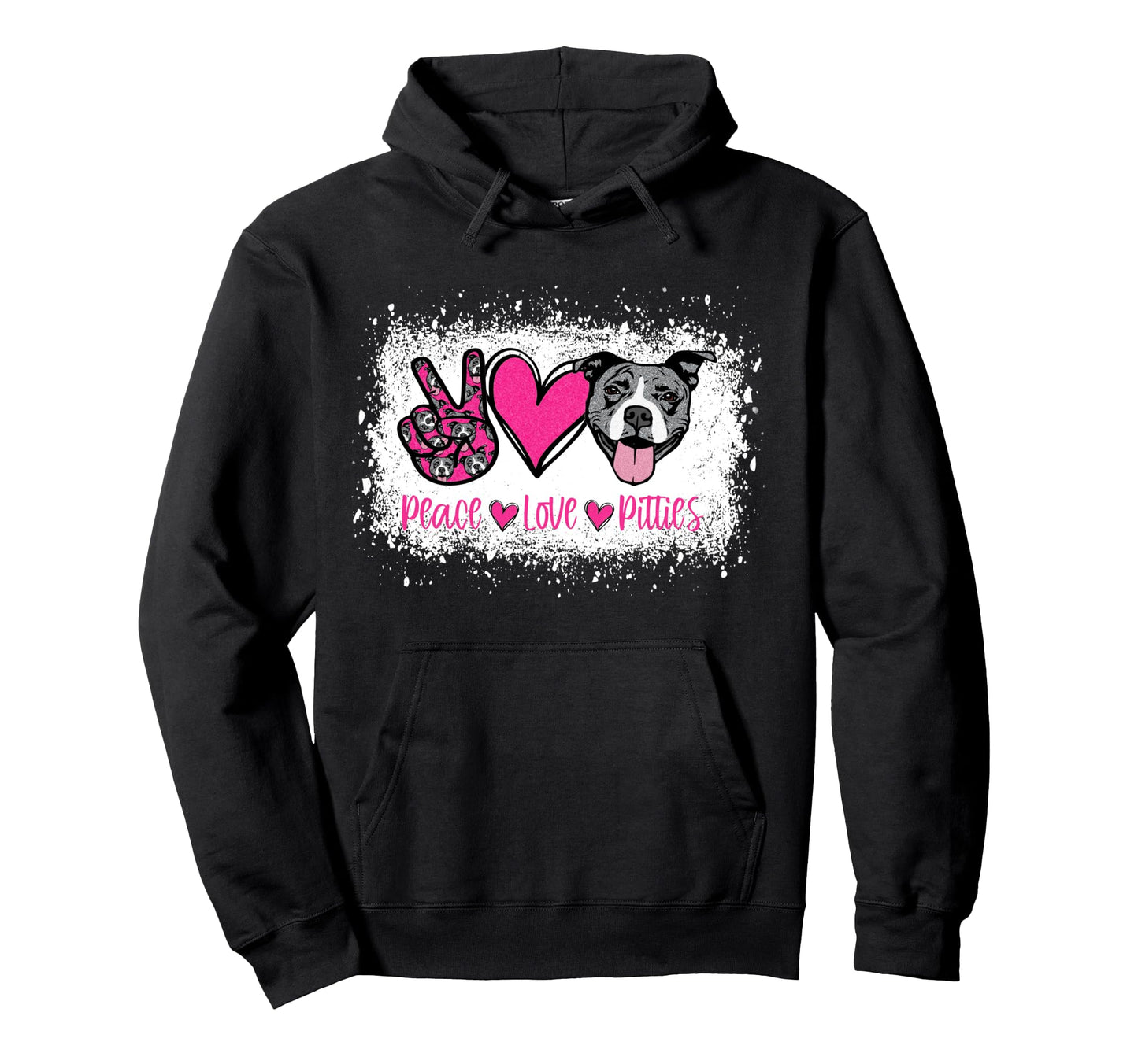 Peace Love Pitties Pitbull Lover Pet Hoodie - Streetwear Style Unisex - T-Shirt, Sweatshirt, Hoodie