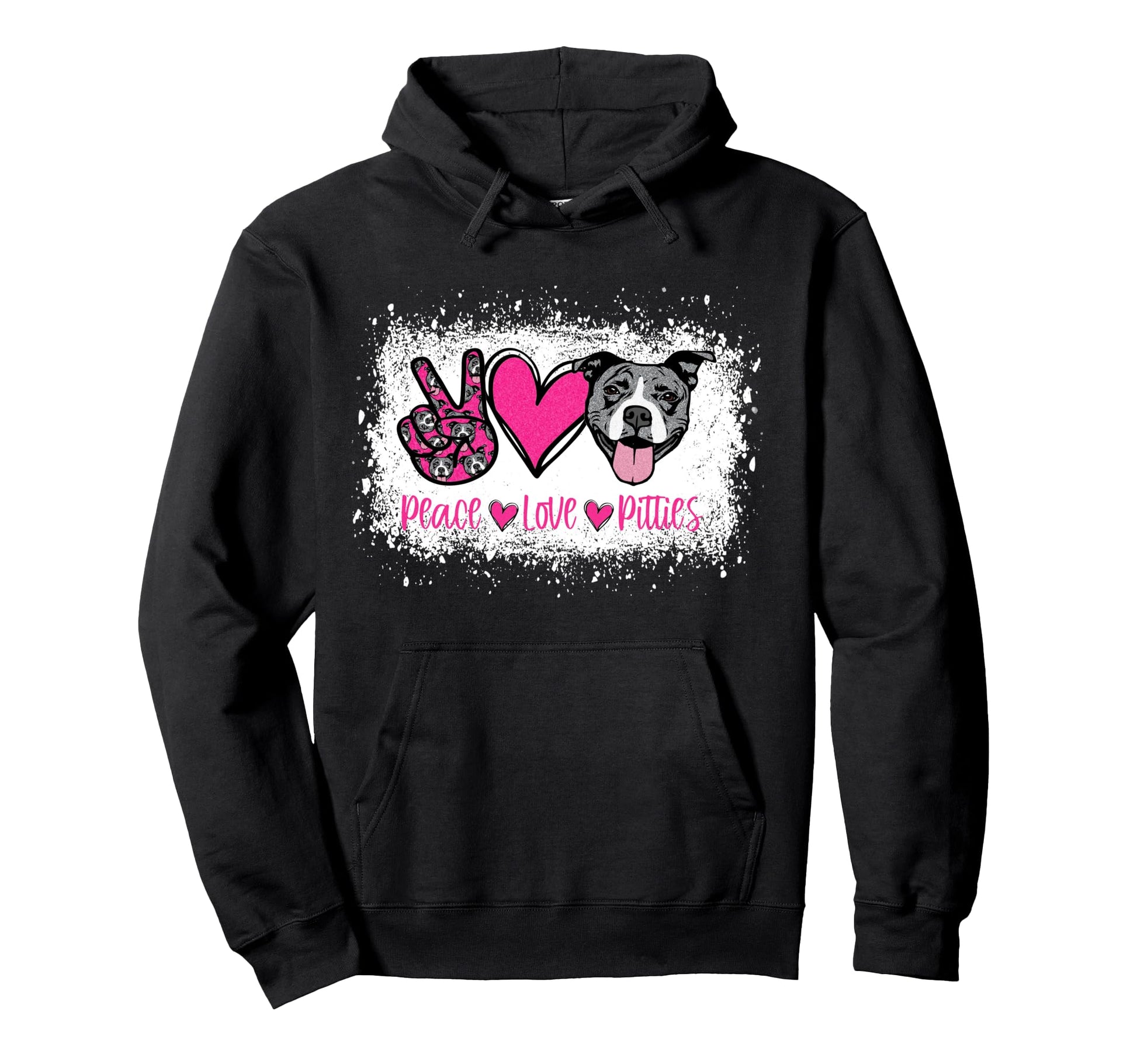 Peace Love Pitties Pitbull Lover Pet Hoodie - Streetwear Style Unisex - T-Shirt, Sweatshirt, Hoodie