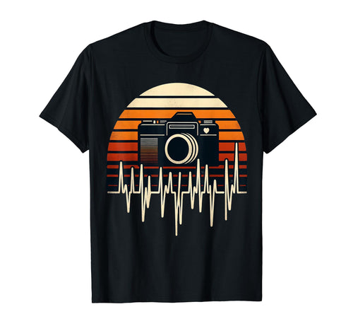 Photographer Camera Heartbeat Pulse T-Shirt - Graphic Print for Adults - T-Shirt, Sweatshirt, Hoodie