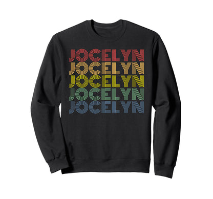 Jocelyn Name Rainbow Stacked Text Sweatshirt - Custom Art Print Unisex - T-Shirt, Sweatshirt, Hoodie
