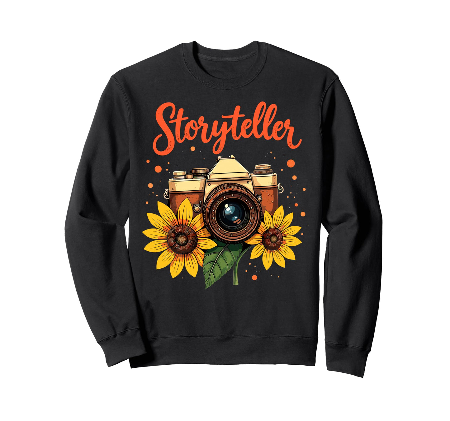 Photo Camera Sunflowers Storyteller Sweatshirt - Custom Art Print Unisex - T-Shirt, Sweatshirt, Hoodie