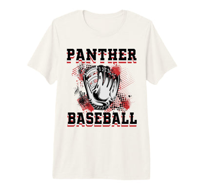 Panther Baseball Mom Grunge Glove Red T-Shirt - Custom Art Print Unisex - T-Shirt, Sweatshirt, Hoodie