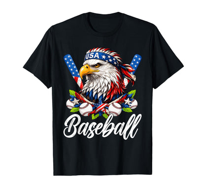 4Th July Baseball Lovers Eagle T-Shirt - Casual Everyday Wear for Adults - T-Shirt, Sweatshirt, Hoodie