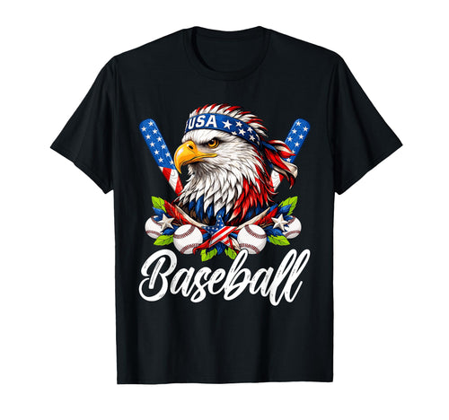 4Th July Baseball Lovers Eagle T-Shirt - Casual Everyday Wear for Adults - T-Shirt, Sweatshirt, Hoodie