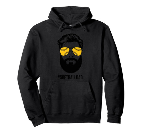 Softball Dad Beard And Sunglasses Hoodie - Casual Everyday Wear Men Women - T-Shirt, Sweatshirt, Hoodie