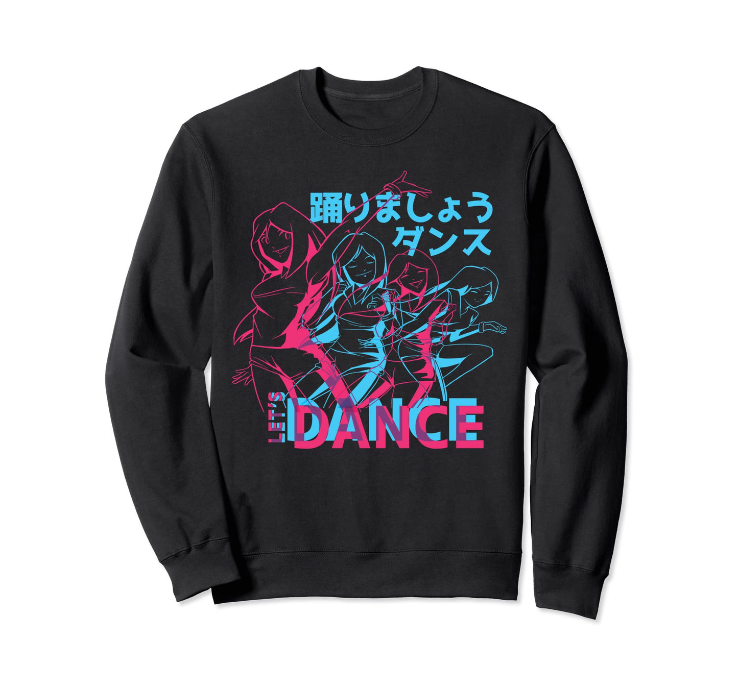 Anime Lets Dance K Pop Glitchy 90S Sweatshirt - Aesthetic Graphic Unisex - T-Shirt, Sweatshirt, Hoodie