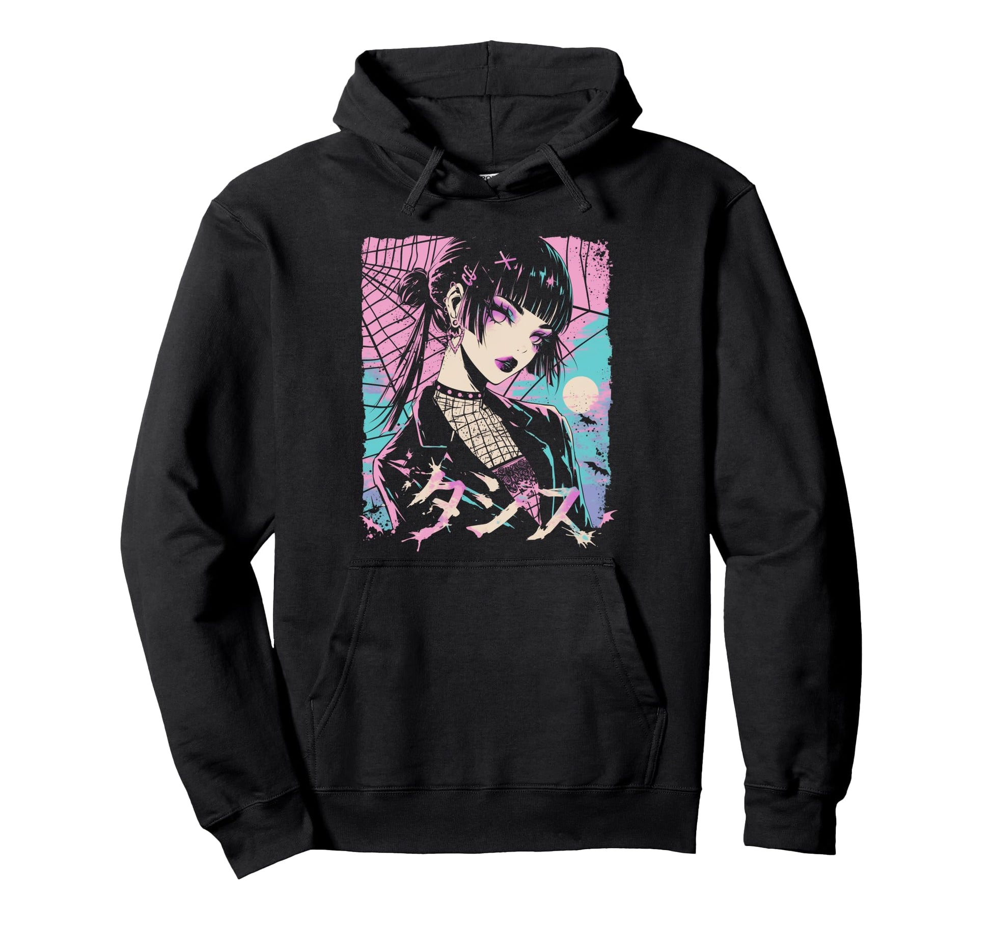 Goth Grunge Demon Anime Waifu Hoodie - Casual Everyday Wear Men Women - T-Shirt, Sweatshirt, Hoodie