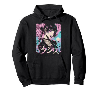 Goth Grunge Demon Anime Waifu Hoodie - Casual Everyday Wear Men Women - T-Shirt, Sweatshirt, Hoodie